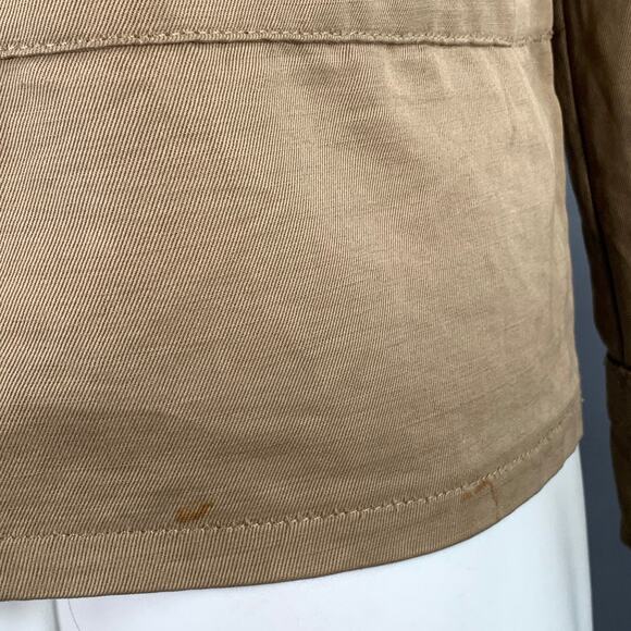 BOTTEGA VENETA Size 40 Khaki Linen Cotton Twill Buckles Zip Up Bondage Jacket - Picture 5 of 11
